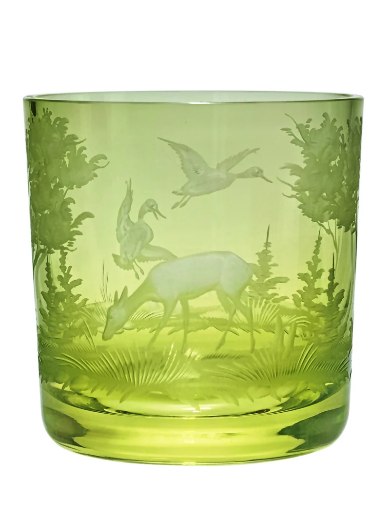 SCHLIERSEE - farbdiamant, Gravur 'Reh und Wildente' - Whiskybecher 99 mm