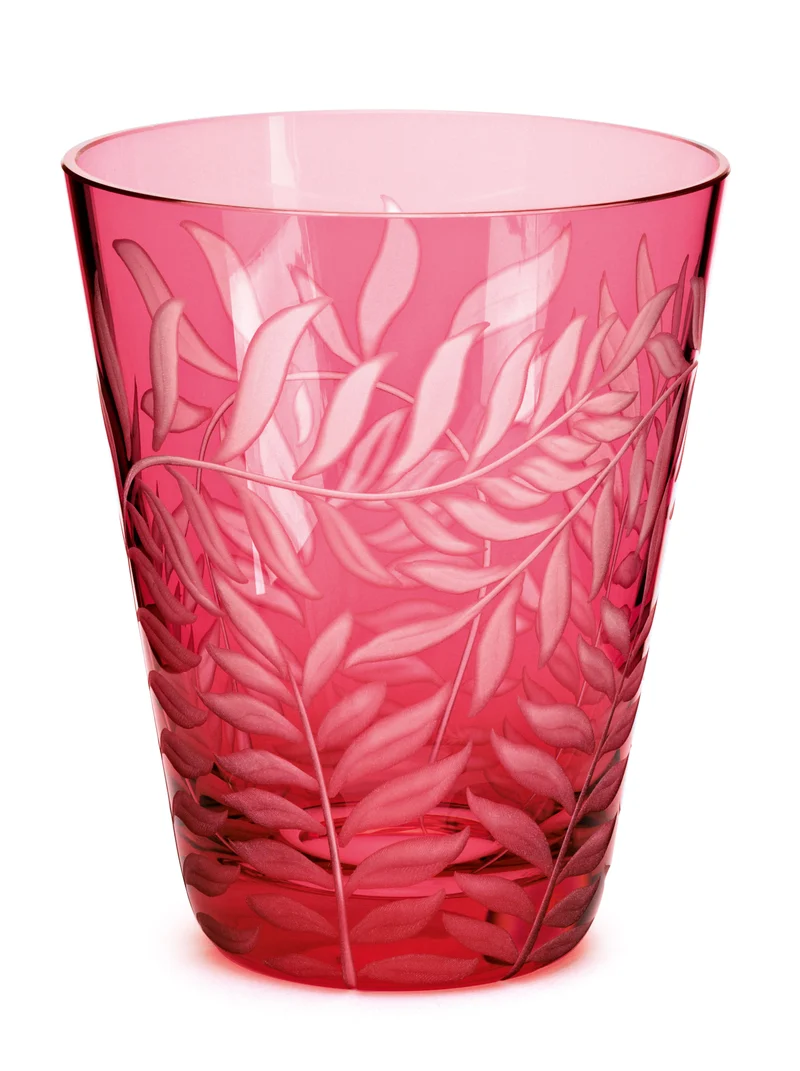 FEUILLES rubin, Gravur 'Feuilles' - Becher 107 mm
