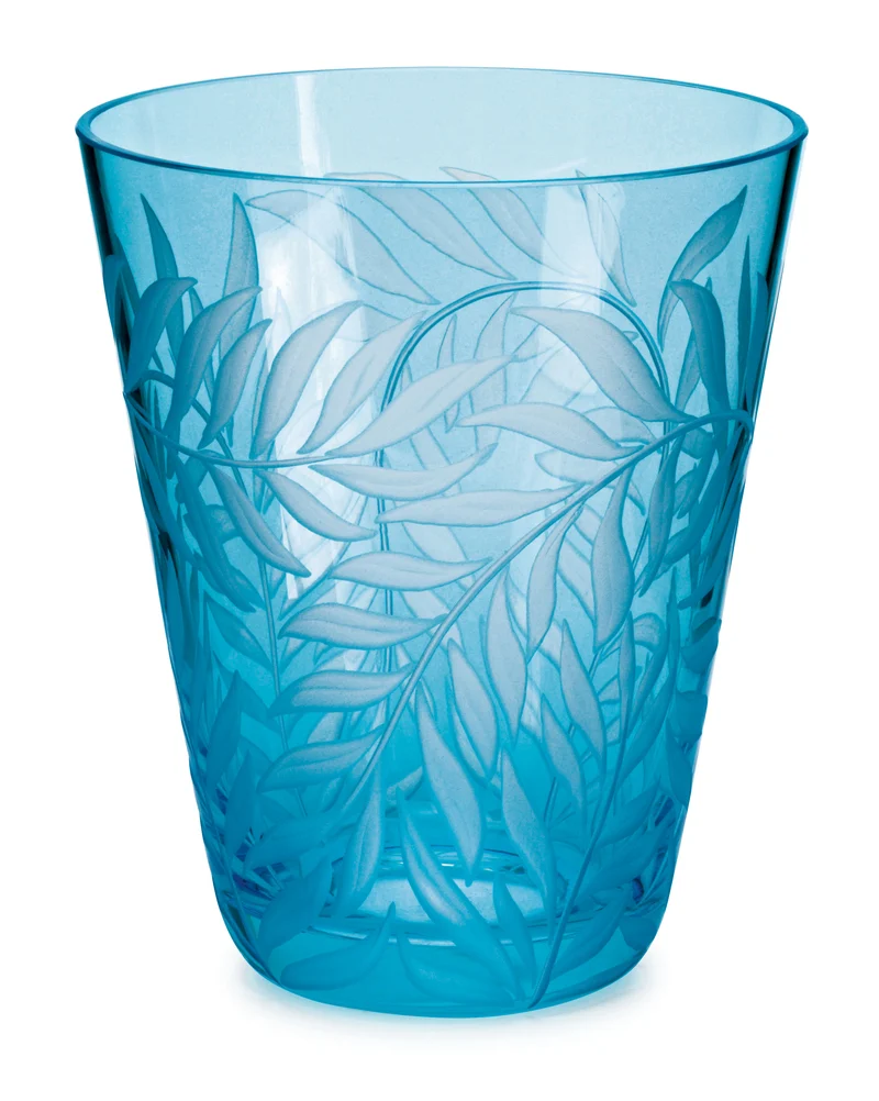 FEUILLES aquamarin, Gravur 'Feuilles' - Becher 107 mm