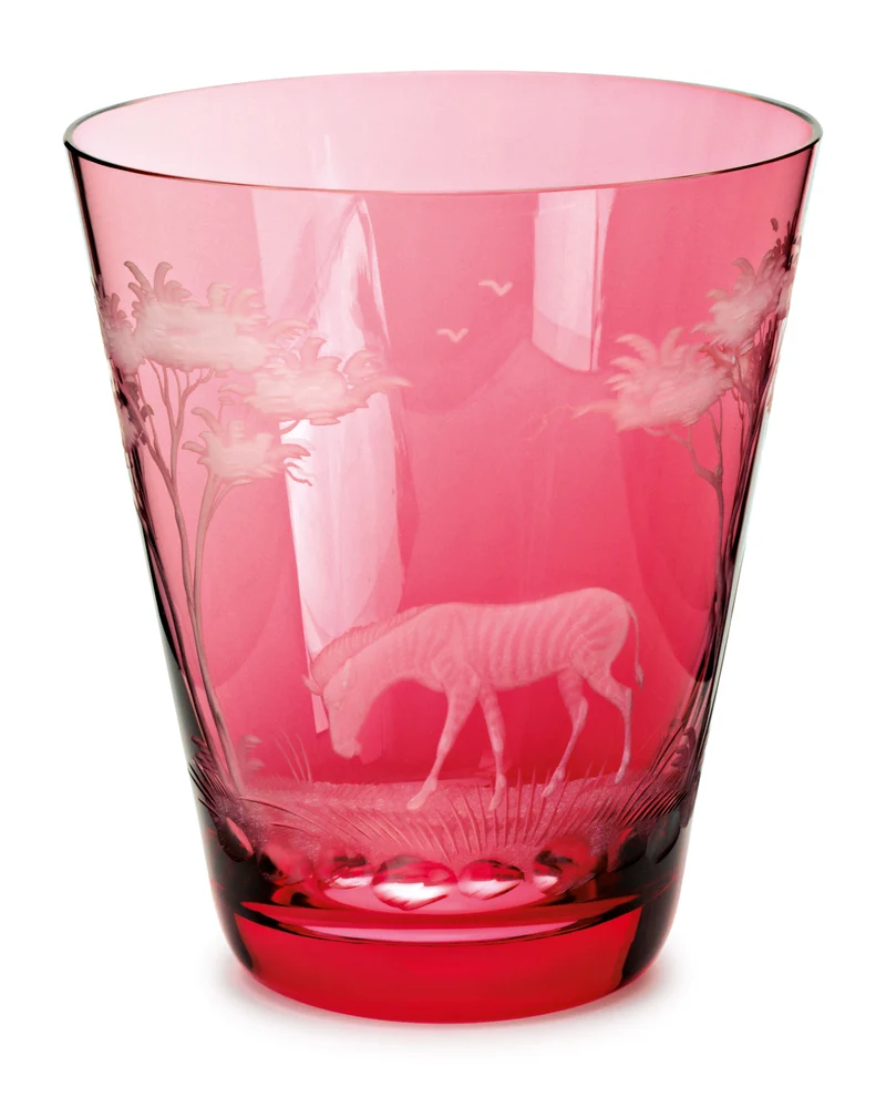 KILIMANDSCHARO rubin, Gravur 'Zebra' - Becher 107 mm