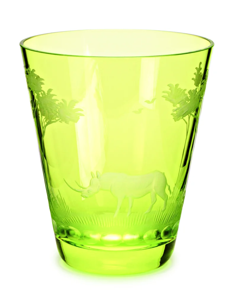KILIMANDSCHARO farbdiamant, Gravur 'Nashorn' - Becher 107 mm