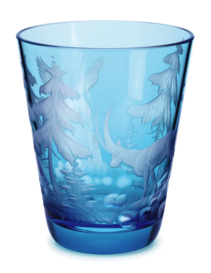 SCHLIERSEE aquamarin, Gravur 'Adler & Steinbock' - Becher 107 mm