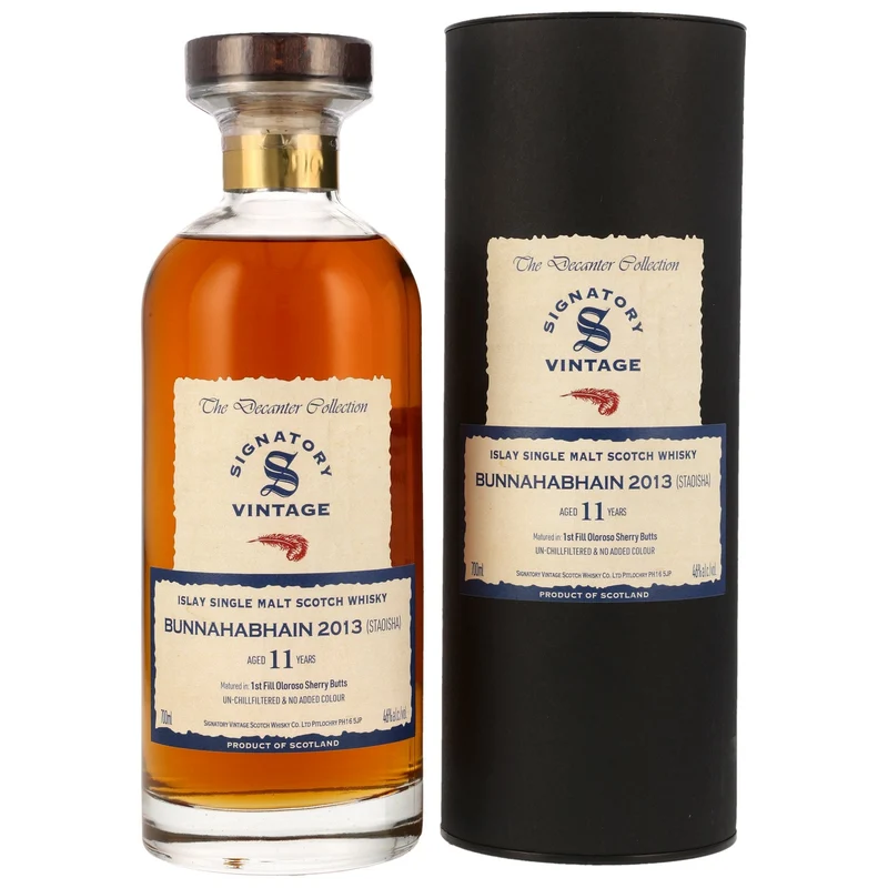 Bunnahabhain Staoisha | 11 Jahre | 2013/2024 | Signatory Vintage | Ibisco Decanter | 46%
