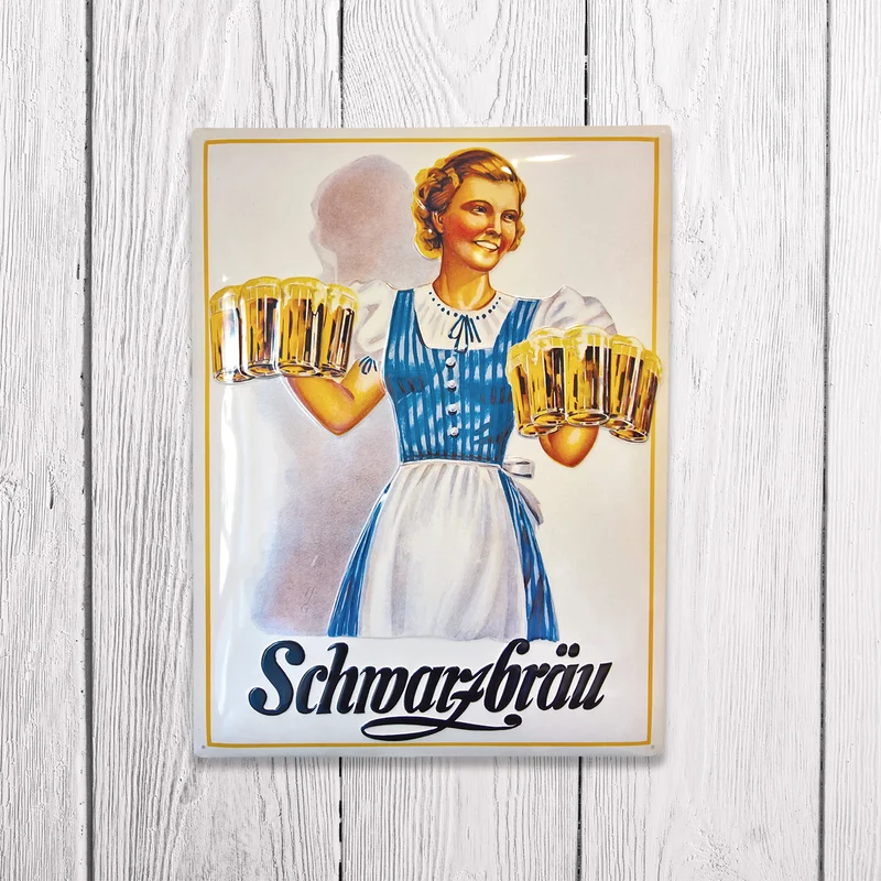 Schwarzbräu Blechschild "Marie"