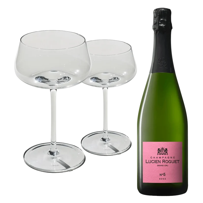 Lucien Roguet No. 5 Rosé + 2 Beyond Bubbly Coupégläser