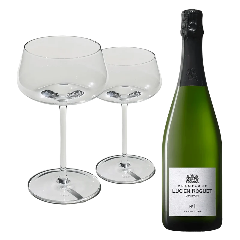Lucien Roguet No. 1 Tradition + 2 Beyond Bubbly Coupégläser