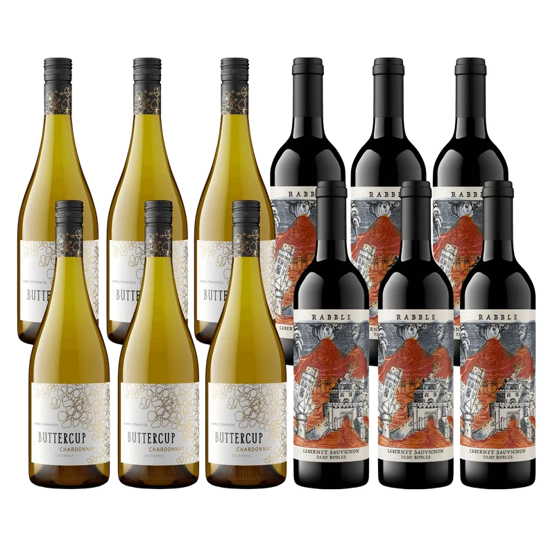 6 fl. Buttercup Chardonnay 2024 & 6 fl. Rabble 2023 Cabernet Sauvignon