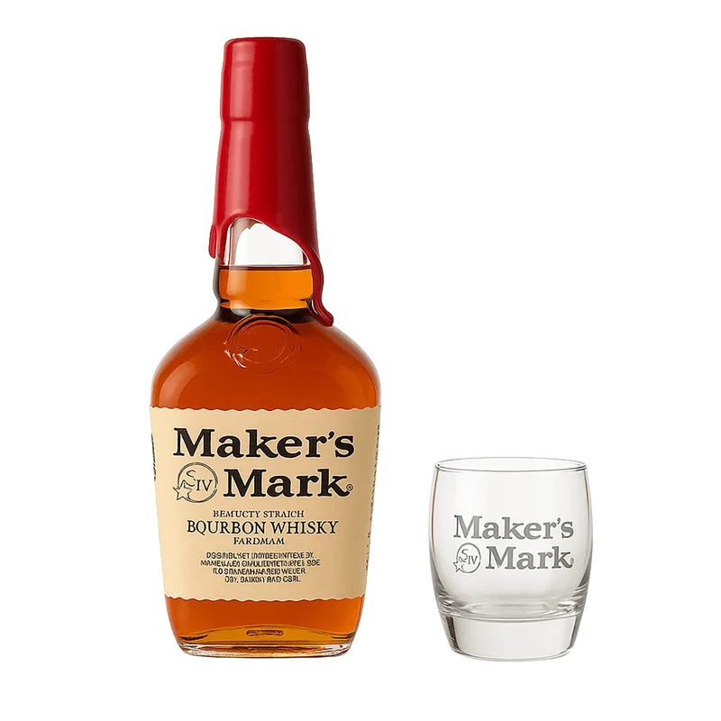 Maker’s Mark Bourbon Whiskey + Gratis Maker’s Mark Whiskeyglas