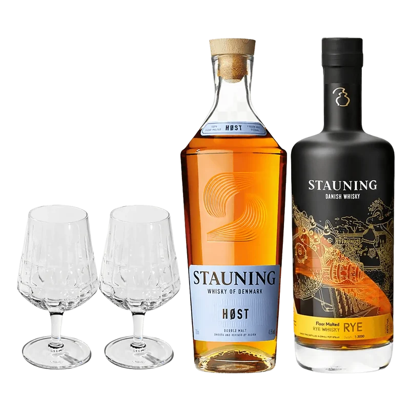 Stauning Høst & Rye + 2x The Bullet Whiskygläser
