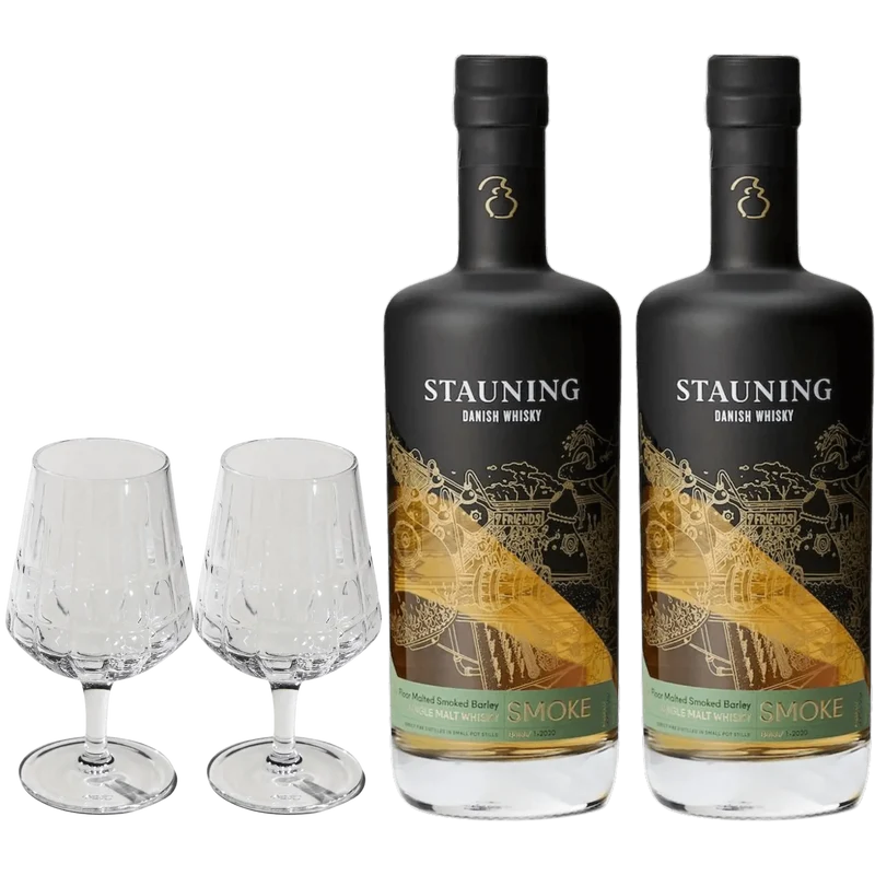 2x Stauning Smoke + 2x The Bullet Whiskygläser