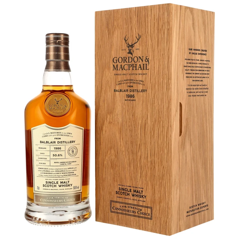 Balblair 1986/2025 38 Jahre #12484 G&M Connoisseurs Choice 50,6% vol. 700ml