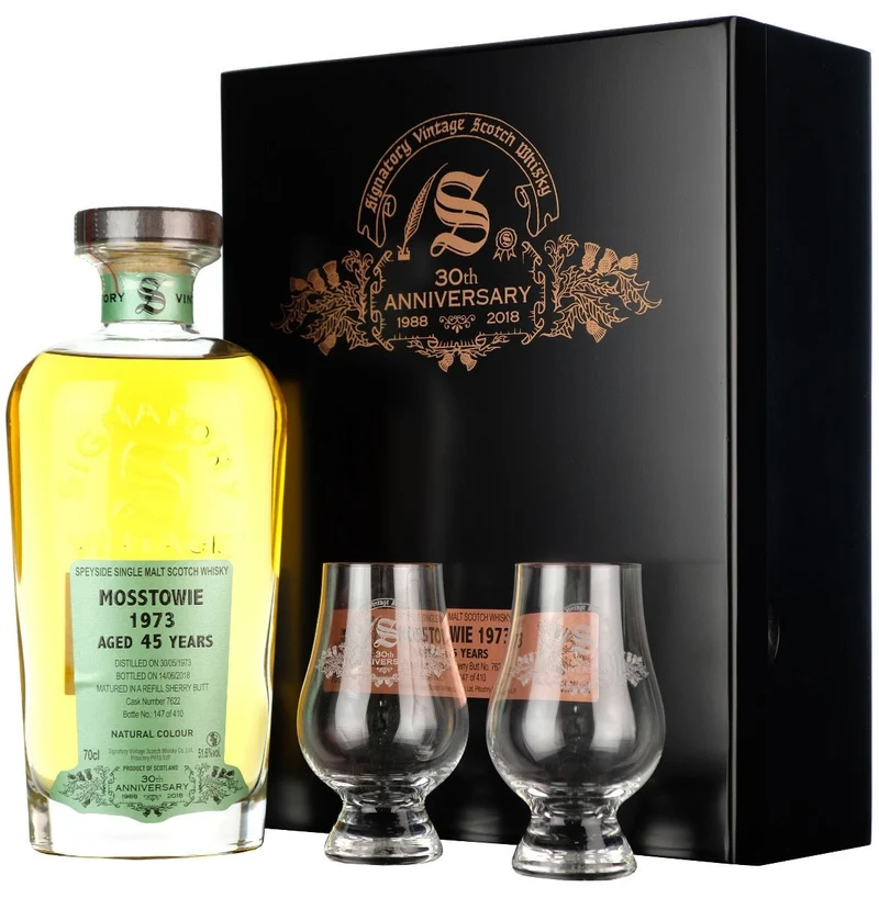 Mosstowie 1973/2018 45 Jahre #7622 Signatory 30th Anniversary + 2 Gläser 51,6% vol. 700ml