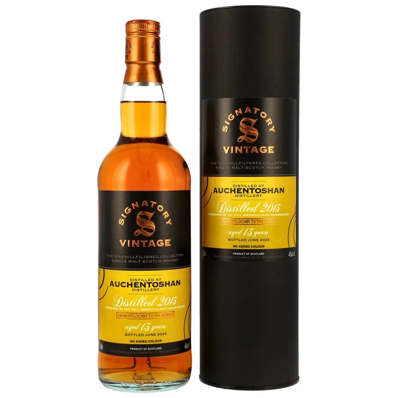 Auchentoshan 2013/2026 Signatory Un-Chillfiltered 1st Fill Amontillado Sherry Casks Finish 46% vol. 700ml