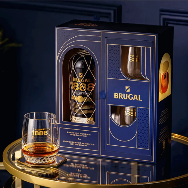 Brugal 1888 Geschenkset mit 2 Gläsern – Exklusive Rum-Geschenkbox
