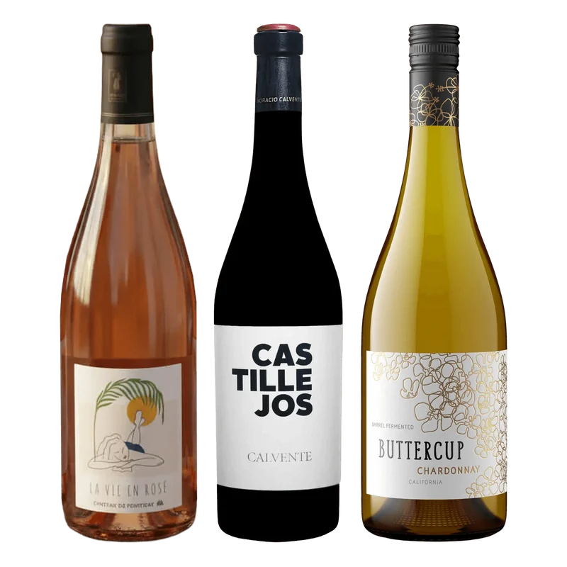 Tasting Set: Buttercup Chardonnay, Castillejos & La Vie en Rosé