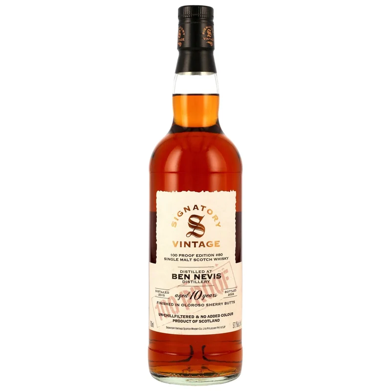 Ben Nevis 2015/2026 Oloroso Sherry Butts Finish Signatory 100 PROOF Edition #80 57,1%vol. 700ml