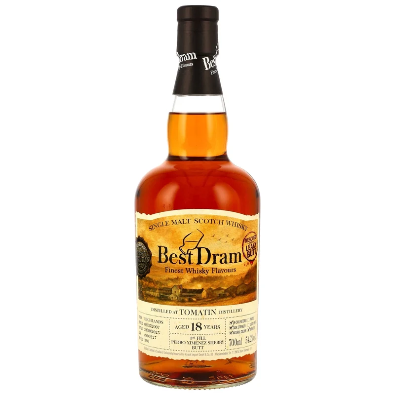 Tomatin 2007/2025 1st Fill PX Sherry Butt #900227 (Best Dram) 55,4% vol. 700ml