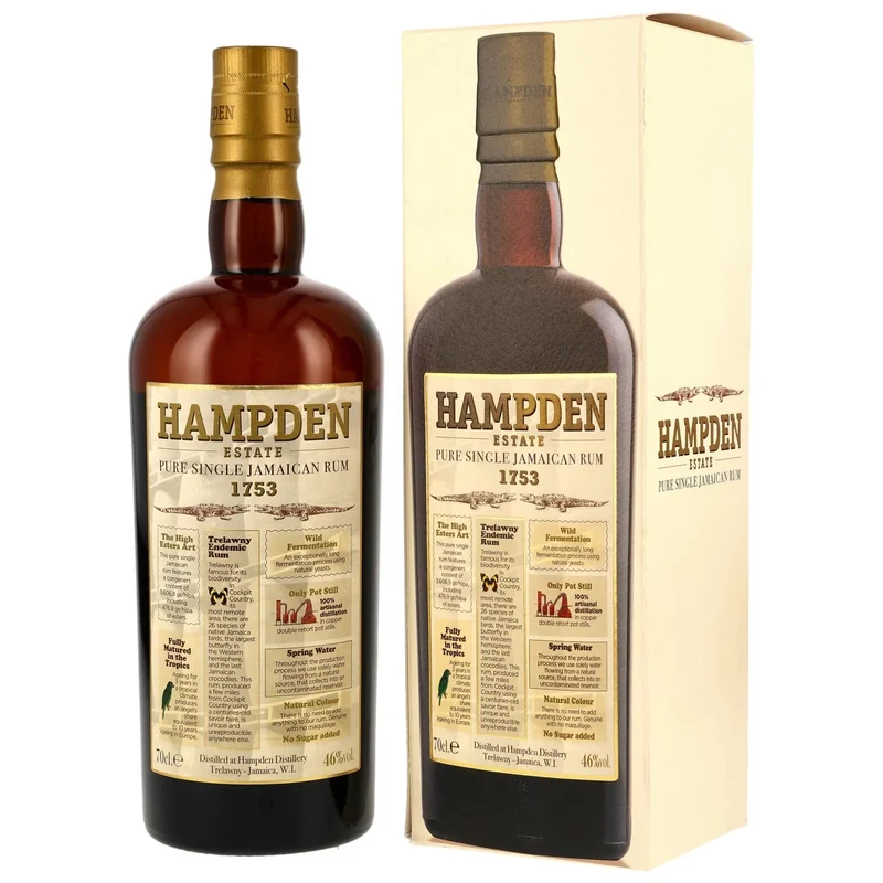 Hampden 1753 - 3 y.o. Pure Single Jamaican Rum 46% vol. 700ml