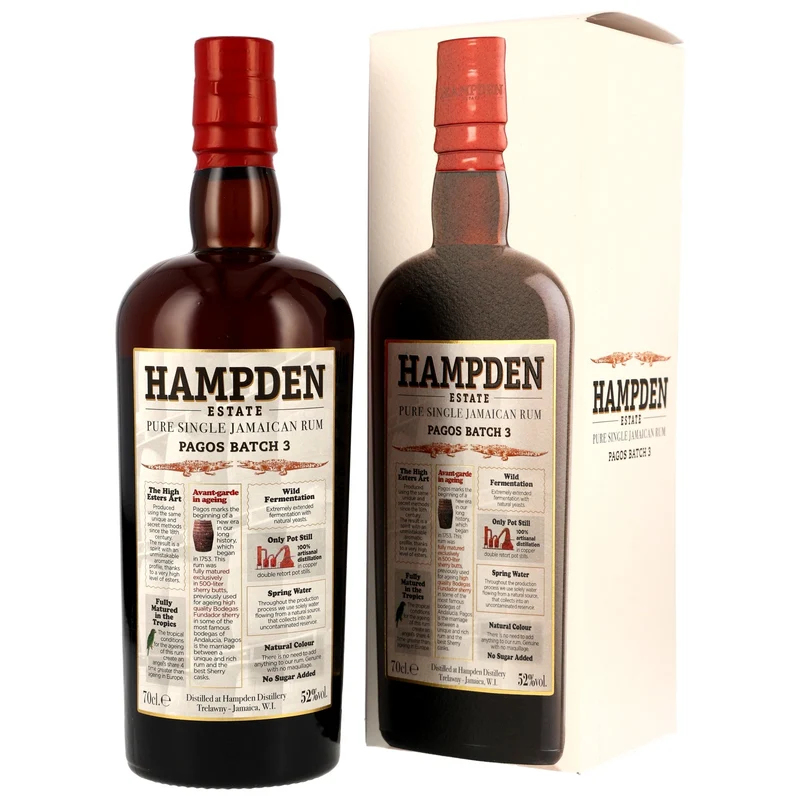 Hampden Pagos - Batch #3/2024 Pure Single Jamaican Rum 52% vol. 700ml