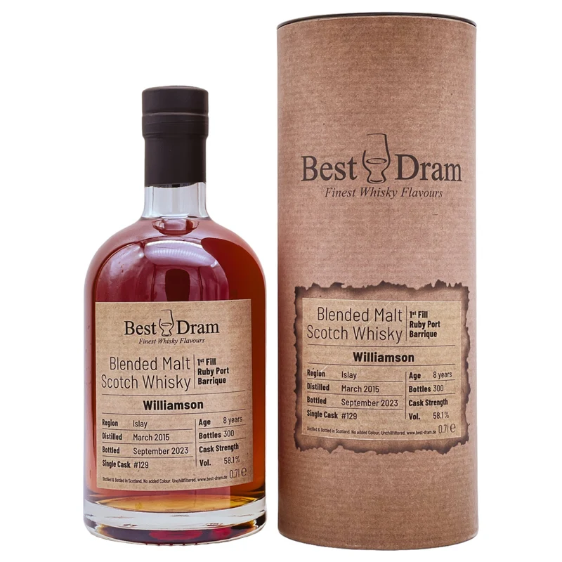Williamson | 8 Jahre | 2015/2023 | Best Dram | Ruby Port #129 | 58,1%