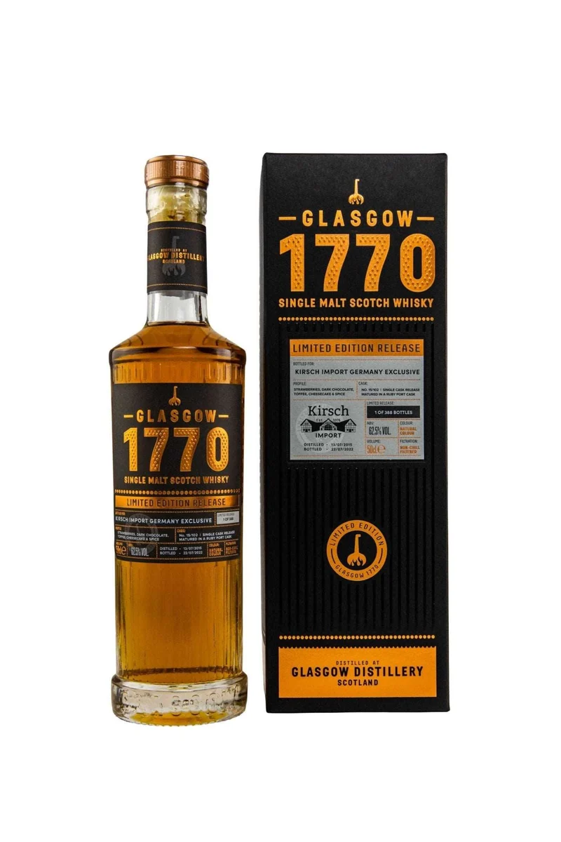 1770 Glasgow Distillery 2015/2022 Single Port Cask #15/102 for Kirsch 62,5% vol. 500ml