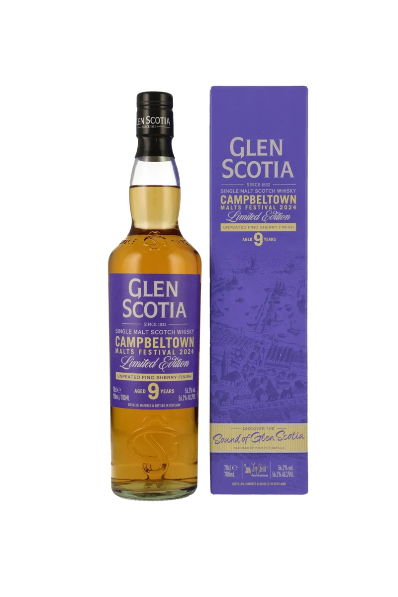 Glen Scotia 9 Jahre Unpeated Fino Sherry Finish Campbeltown Malts Festival 2024 56,2% vol. 700ml