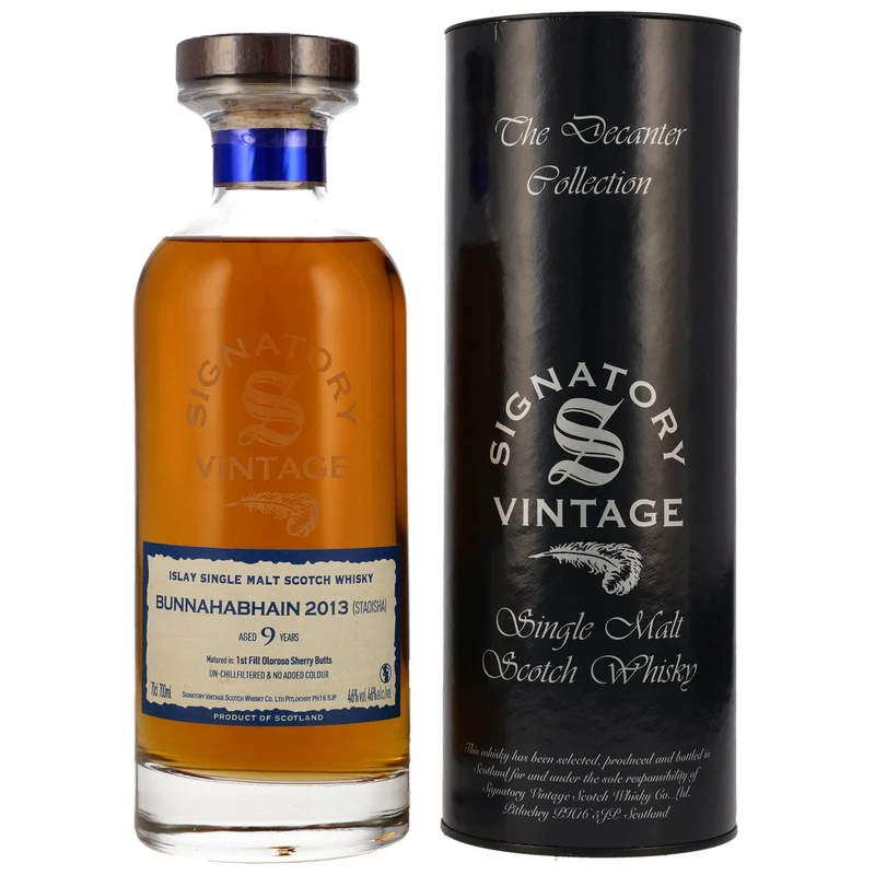 Bunnahabhain Staoisha | 9 Jahre | 2013/2023 | Signatory Vintage | Ibisco Decanter | 46%
