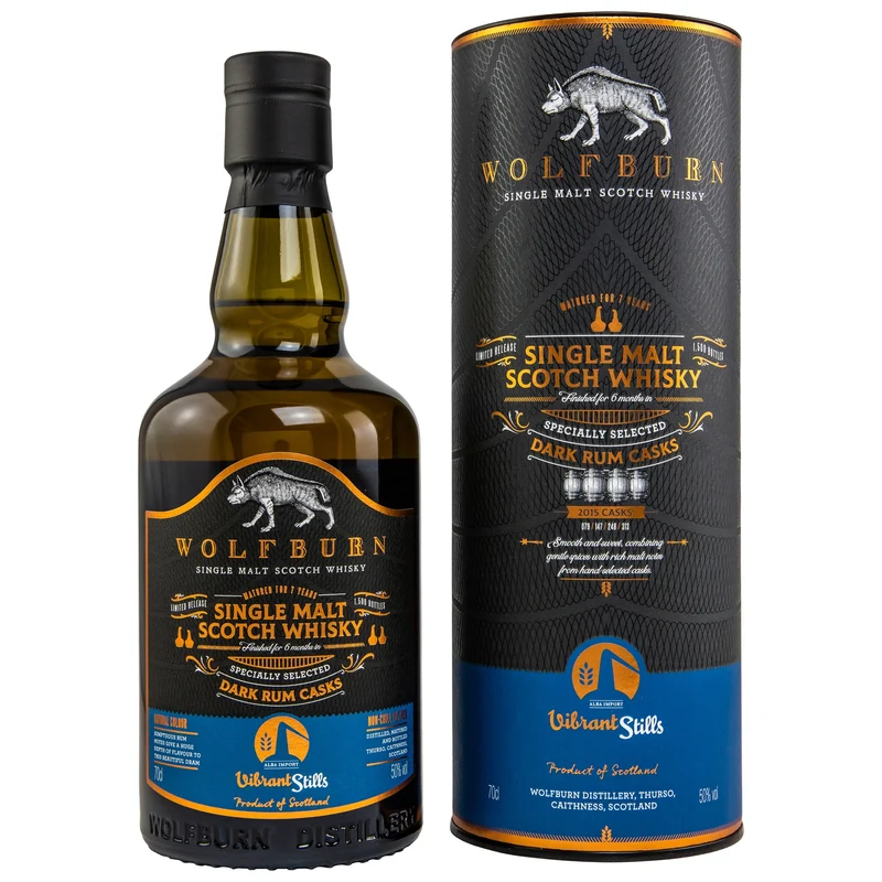 Wolfburn | 7 Jahre | 2015/2022 | Dark Rum Casks | Vibrant Stills | Limited Release | 50%