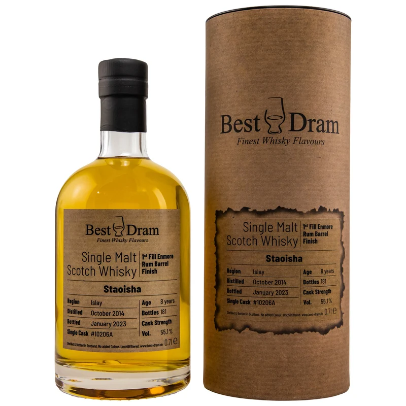 Bunnahabhain Staoisha | 8 Jahre | 2014/2023 | Enmore Rum #10206A | Best Dram | 55,1%