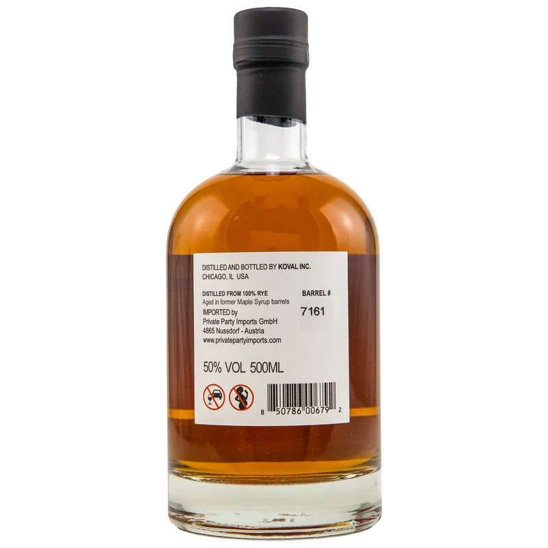 Koval | Single Barrel Rye Whiskey | Maple Syrup Finish | #7161 | 0,5l | 50%