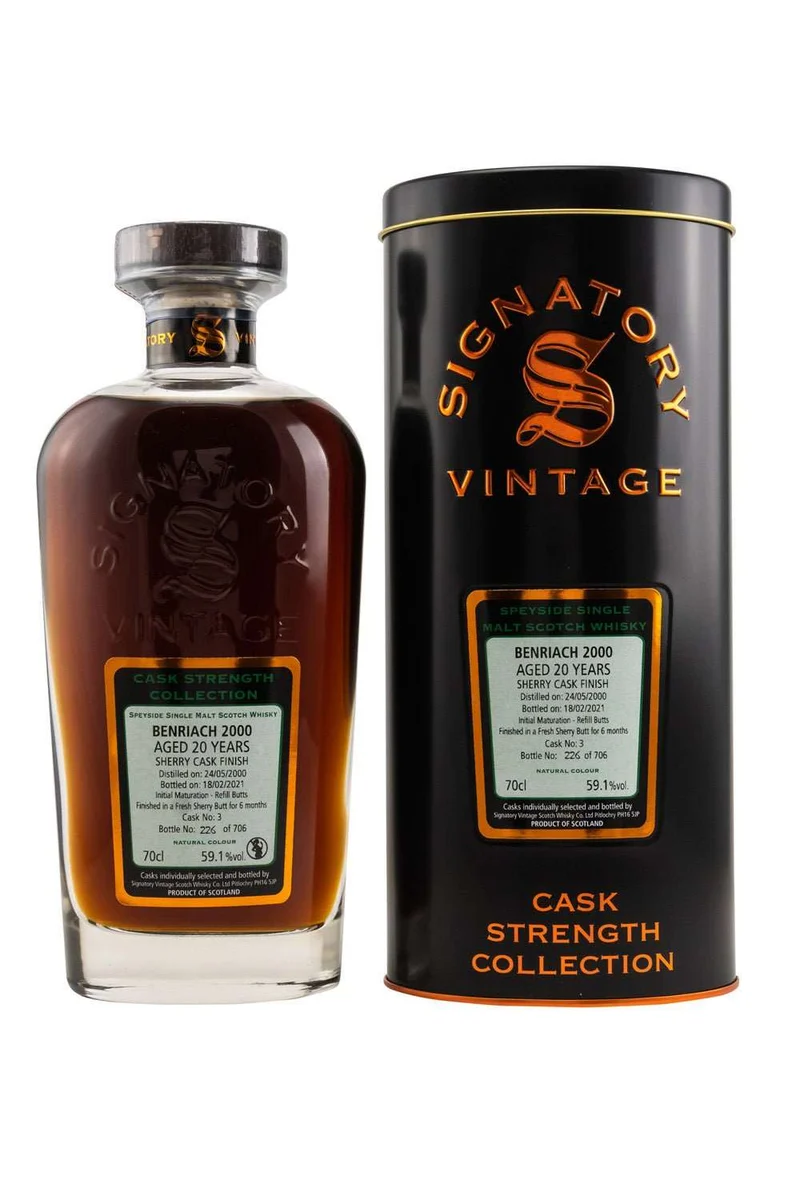 Benriach 2000/2021 Signatory Cask Strength 20 Jahre Single Cask #3 59,1% vol. 700ml