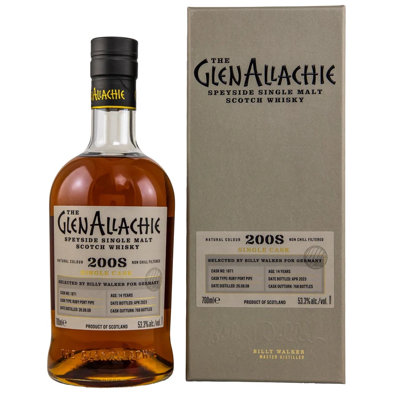 GlenAllachie | Ruby Port Pipe #1871 | 14 Jahre | 2008/2023 | 53,3%