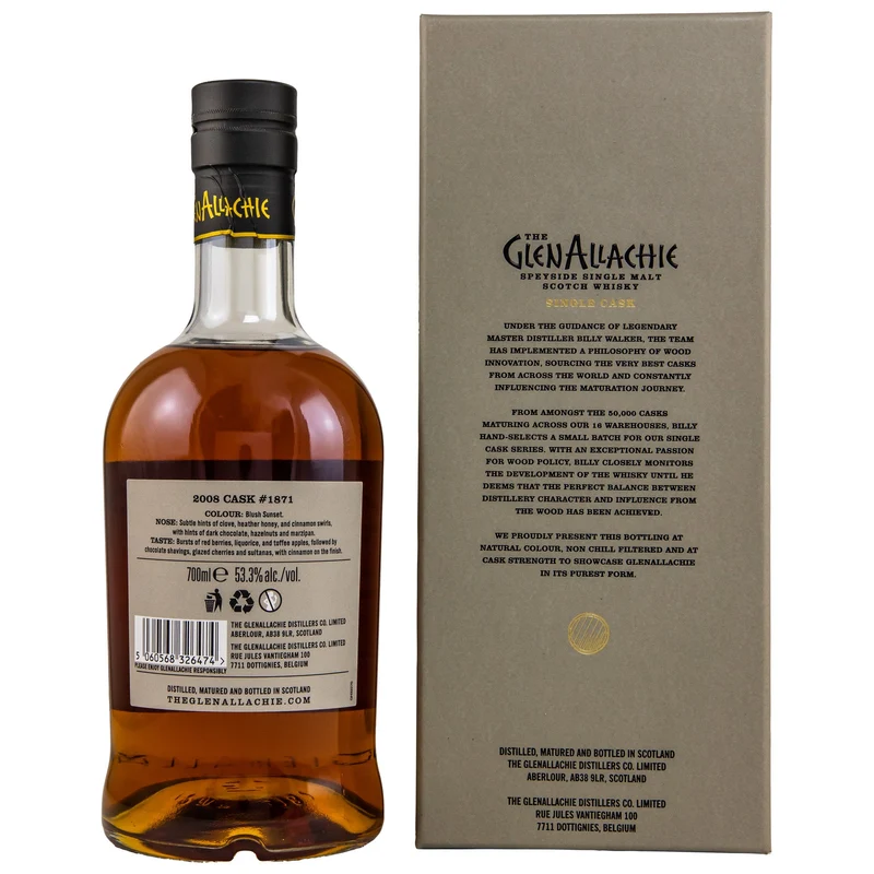 GlenAllachie | Ruby Port Pipe #1871 | 14 Jahre | 2008/2023 | 53,3%