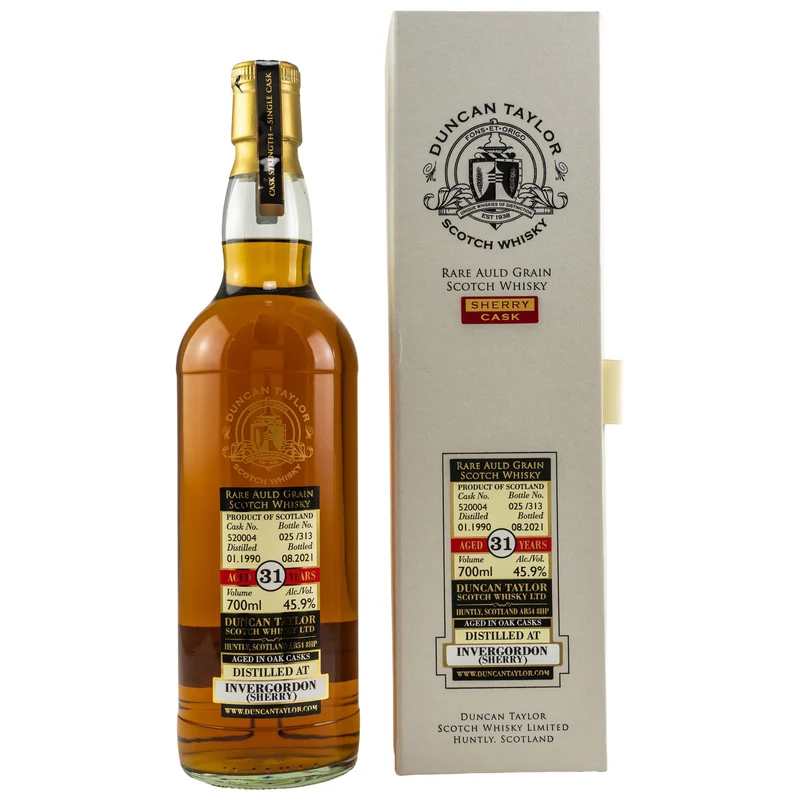 Invergordon | 31 Jahre | 1990/2021 | Duncan Taylor | Cask #520004 | Rare Auld Grain Whisky | 45,9%