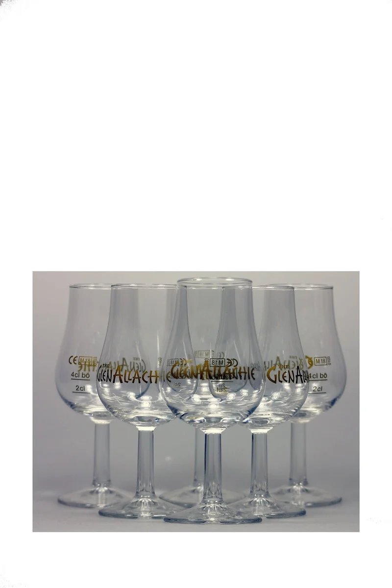 6x Nosing-Glas "Glenallachie" mit Eichstrich 2cl/4cl