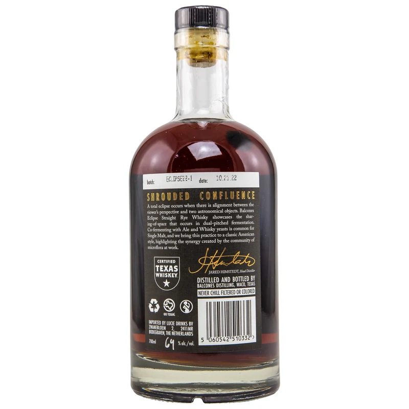 Balcones | Eclipse | Cask Strength | Straight Rye Whisky | 64%
