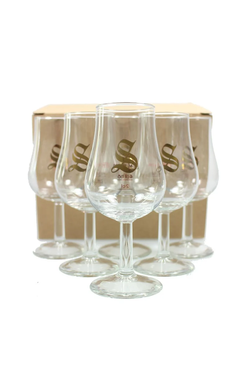 6x Nosing-Glas "Signatory" mit Eichstrich 2cl/4cl