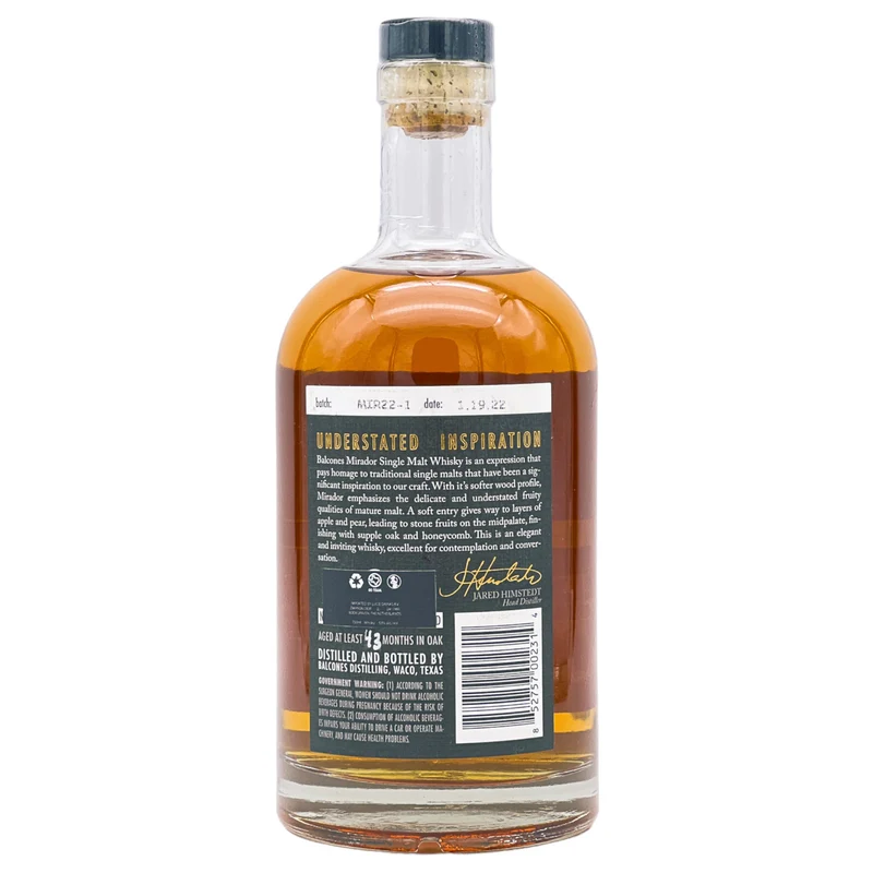 Balcones | Mirador | Pot Distilled 2022 | Texas Single Malt Whisky | 53%