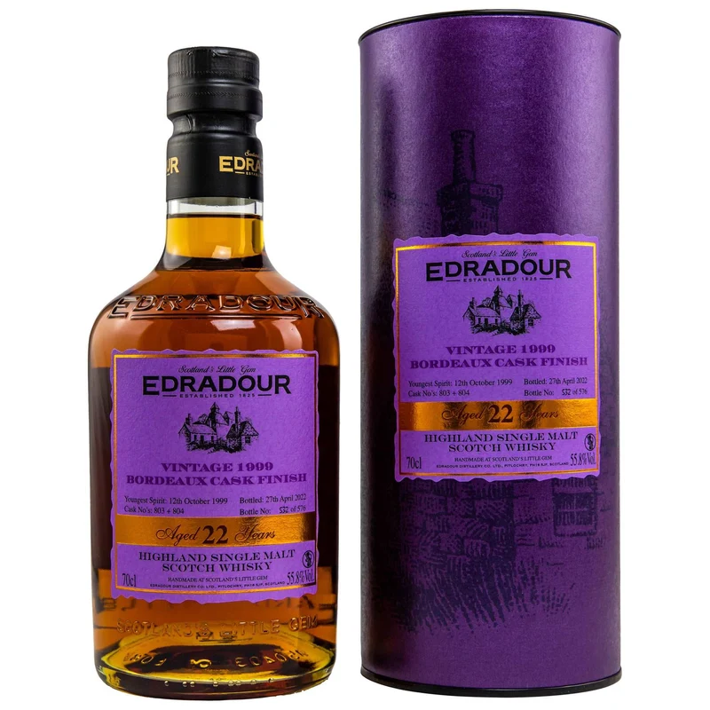 Edradour | 22 Jahre | 1999/2022 | Bordeaux Cask Finish #803+804 | 55,8%