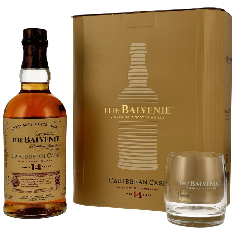 Balvenie Caribbean Cask 14 Jahre mit Glas