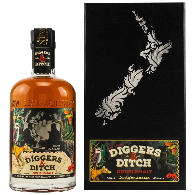 The New Zealand Whisky Collection | Diggers&Ditch Doublemalt | New Zealand Whisky | 0,5l | 45%