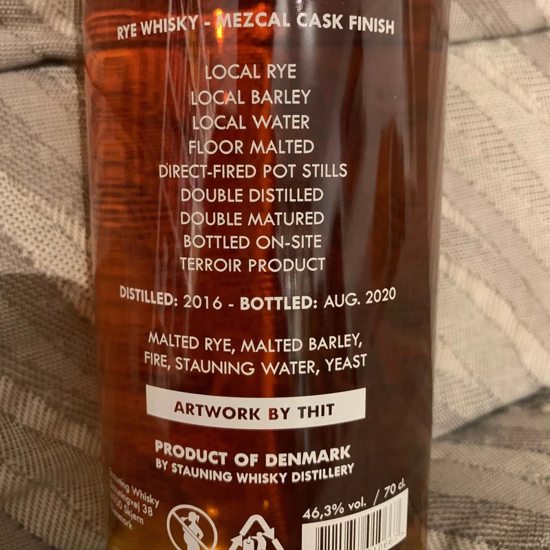 Stauning | Bastard | Rye | Mezcal Finish | Batch #1 | Danish Whisky | 46,3%