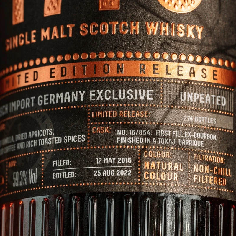 1770 Glasgow | 6 Jahre | 2016/2022 | Tokaji Single Cask #16/854 | 59,3%