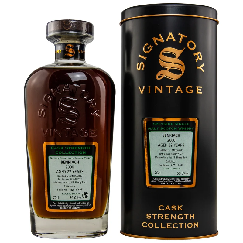 BenRiach | 22 Jahre | 2000/2022 | Cask No. 2 | Signatory Vintage Collection | 59%