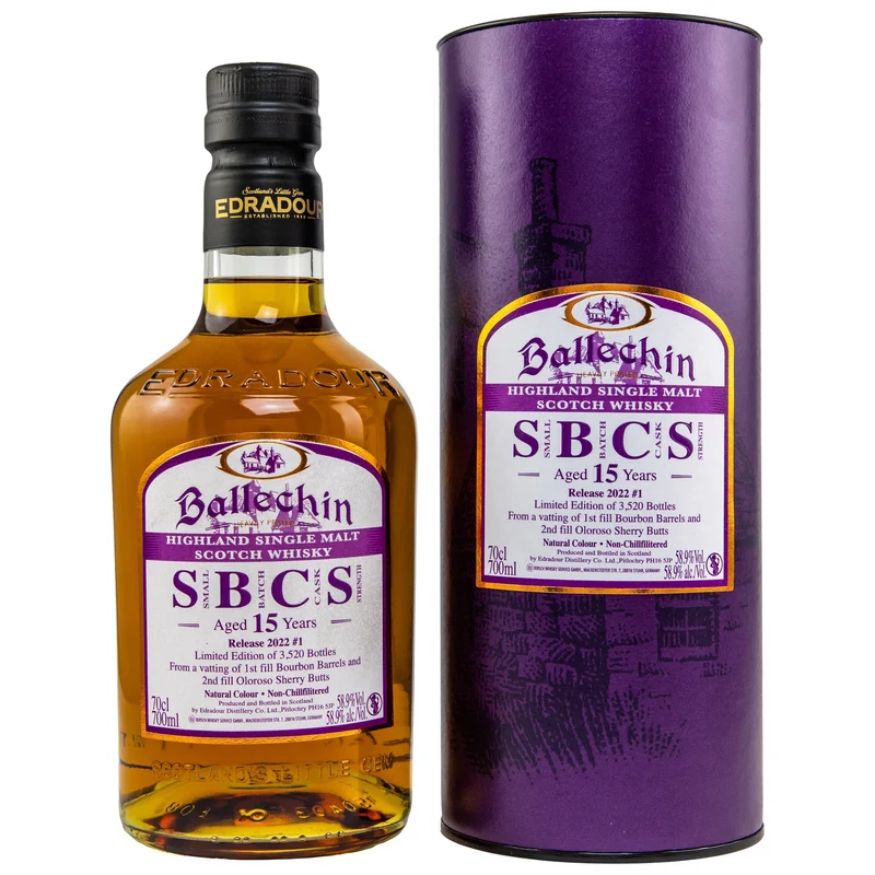 Ballechin | 15 Jahre | SBCS (Small Batch Cask Strength) | Release 2022 #1 | 58,9%