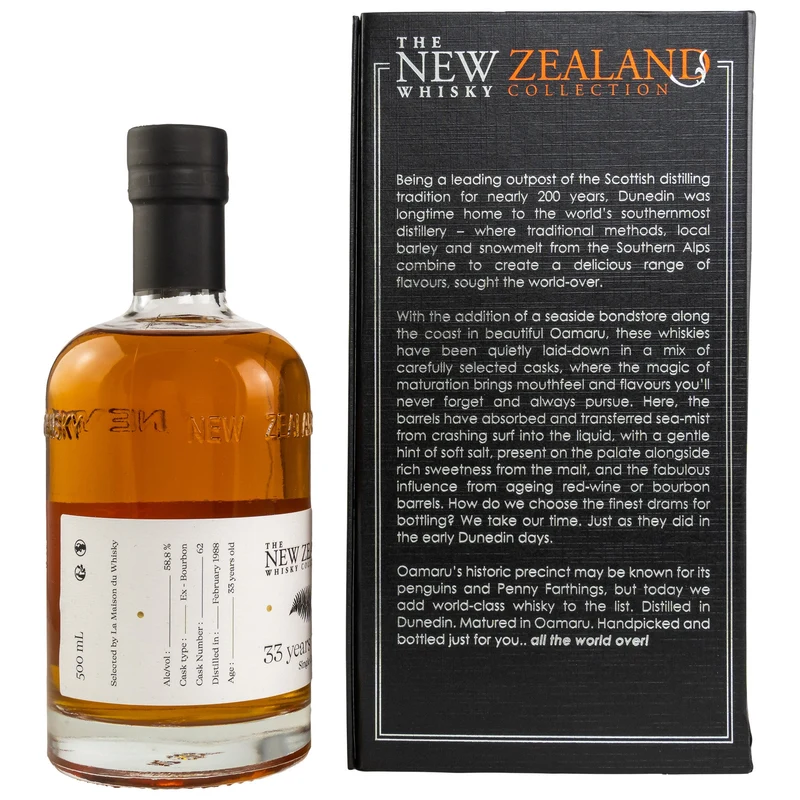 The New Zealand Whisky Collection | 33 Jahre | 1988/2021 | Single Cask #62 | 0,5l | 58,8%