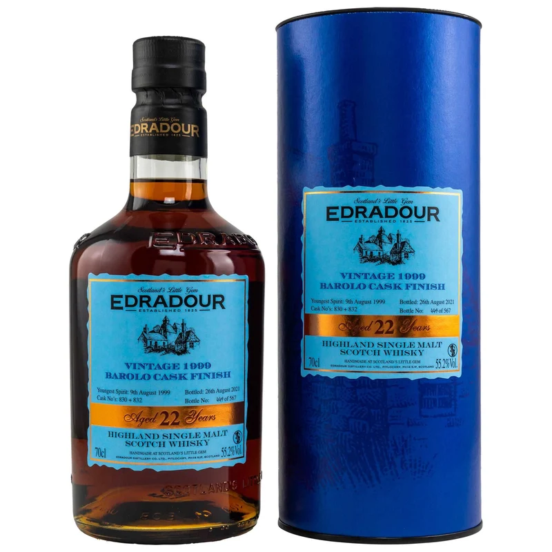 Edradour | 22 Jahre | 1999/2021 | Barolo Cask Finish #830+832 | 55,2%