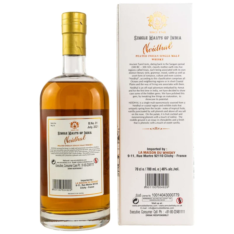Amrut | Neidhal | Single Malts of India | Peated Indian Whisky | 46%