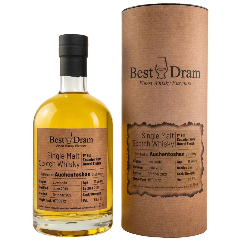 Auchentoshan | 11 Jahre | 2010/2021 | Best Dram | Rum Barrel #700972 | 52,7%
