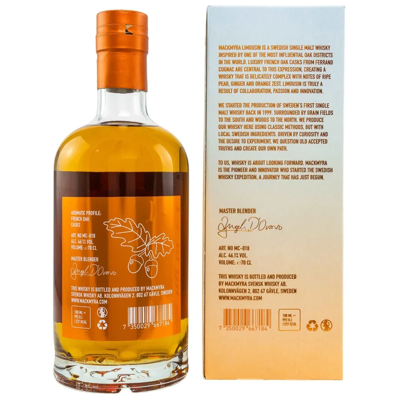 Mackmyra | Limousin | Swedish Whisky | 46,1%